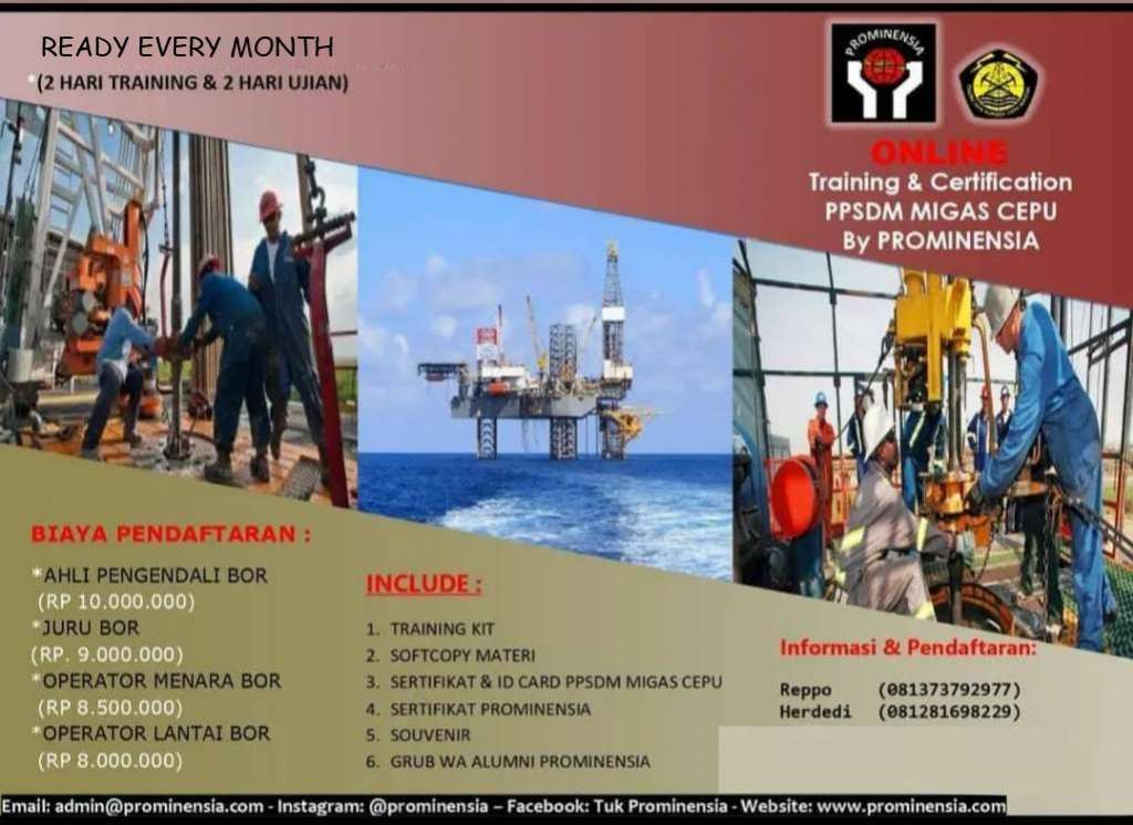 Training & Certification Pemboran - PPSDM Migas Cepu - READY
